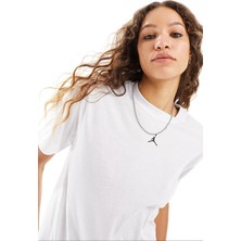 Nike Jordan Diamond Jumpan Women’s Loose Fit Top T-Shirt Kadın Bol Kalıp File Detaylı Tişört Beyaz