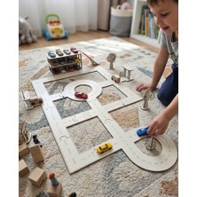 Chagri Ahşap Oyuncak Şehir Yol Seti – 3mm Mdf Eğitici Yol & Otopark Oyun Seti | Çocuklar Için Arabalı Oyun Platformu