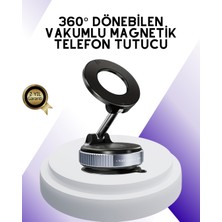 TeknoKapsül Manyetik Araç Telefon Tutucu 360 Derece Dönebilen Vakumlu Stand -