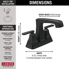 Freedom Books 2564-BLMPU-DST Iki Saplı Lavabo Bataryası-Metal Açılır Orta Set, Mat Siyah