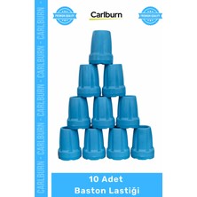 Carlburn Yüksek Kalite Dayanıklı Kaymaz Kauçuk Taban Standart Uyumlu Yedek Parça 10 Adet Baston Lastiği