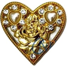 TeknoKapsül Taşlı Broş, Kutu, Sandık Süsü - Sarı, 10 Adet