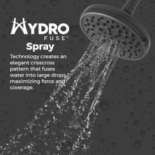 Freedom Books Hydrofuse Duş Başlığı, Duş Kolu Dahil Değil, 6 Fonksiyonlu, 2.5 Gpm, Spot Savunma Mat Siyah Kaplama, 015HF01SDB