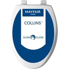 Freedom Books 18100SL 000 Collins Wc Oturağı, Yavaş Kapanan Plastik, Asla Çözülmez, Süper Kaymaz Tamponlar, Elongated, Uzun Ömürlü Masif Plastik, Beyaz