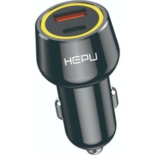 Hepu HP-783 120W Hızlı Araç Şarj Cihazı (Type-C & USB Çıkışlı Metal Kasa)