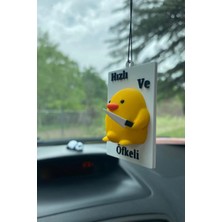 DecoVera Sinirli Civciv Araba Süsü, Dikiz Aynası Süsü, Bıçaklı Civciv, Tatlı Araba Süsü, Hediye Süs