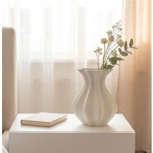 3 Demre Vazo Modern Estetik 3D Baskı, Dekoratif, Bohem Beyaz