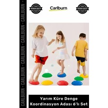 Carlburn Özel Üretim Eğitici Spor Gelişim Duyusal Parkur Çocuk Yarım Küre Denge Koordinasyon Adası 6'lı Set