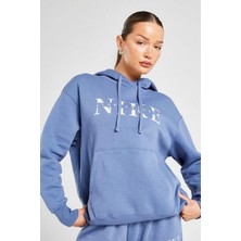 Nike Sportswear Phoenix Ls Top Sweatshirt Blue Kadın Sweatshirt Mavi