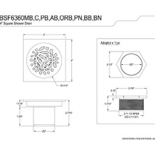 Freedom Books BSF6360BN Su Yolu Çiçekli 10,16 cm Kare Izgara Duş Gideri Fırçalanmış Nikel