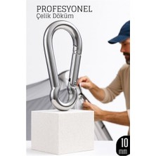 Pileli Store Çelik Yan Açılır Karabina -10 mm Kamp Tırmanış ve Günlük Kullanım Için Güvenli Kilit