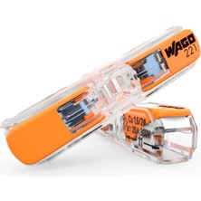 Freedom Books Wago Kelepçe, 2 Iletken, 4 Mm², Kollu Geçiş Bağlantısı, Şeffaf, 221-2411 (60 Adet)