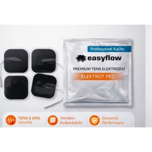 Easyflow Premium Tens Elektrot Ped 4’lü Set Tens & Ems Uyumlu Yeniden Kullanılabilir Elektroterapi Pedi