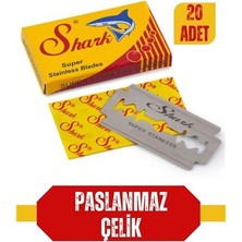 Pileli Store Turk Shark 20 Adet Paslanmaz Çelik Tıraş Jileti