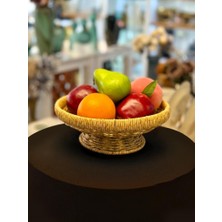 Sever Bej Sentetik Rattan Ayaklı Meyvelik 25X10CM