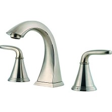 Freedom Books Pasadena Banyo Lavabo Bataryası, 20 cm Yaygın, 2 Saplı, 3 Delikli, Fırçalanmış Nikel Kaplama, LF049PDKK