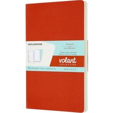 Moleskine Volant Journals Çizgisiz 2 Li Defter 13X21 Coral Orange/aquamarine Blue