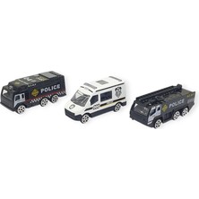 TeknoKapsül 3'lü Iş Makinaları Road Seti - Die Cast - DS044 - Polis (Lisinya)