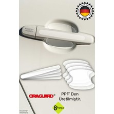 Kocamın Tasarımı Araba Kapı Kolu Içi ve Kapı Üstü Koruyucu Ppf Film 8 Parça Alman Malı Parlak Şeffaf Boya Çizik Önleyici Tırnak Koruma Sticker