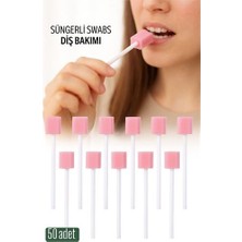 Pileli Store Hsnet Süngerli Swab - Ağız ve Diş Bakım Çubuğu - 50 Adet
