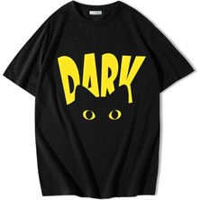 Brz Collection Unisex Oversize Dark Cat T-Shirt Siyah