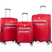 U.s. Polo Assn. Kumaş Körüklü Geniş Hacim Ultra Hafif 3 Lü Valiz Seti (Kabin Orta Büyük Boy)