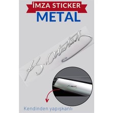 Pileli Store Turk Metal 8.5 cm Atatürk Imzası Sticker
