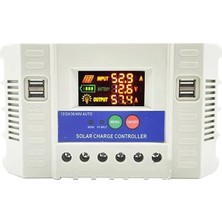 Powermaster PM-60A 12V-24V-36V-48V 60 Amper 4 Usb'li Dijital Otomatik Solar Şarj Regülatörü