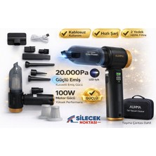 Auhma Ahv-42 Kablosuz Araç Süpürgesi 20.000PA 100W LCD Ekranlı 9 Başlıklı El Süpürgesi (Üfleme + Çekim+Led)