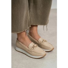 Giamgia Store Kadın Bej Ortopedik Loafer Günlük Loafer Ayakkabı