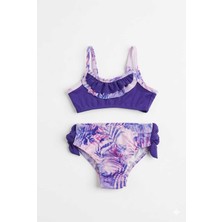 Beniizle Yaprak Desenli Kız Çocuk Bikini Takımı