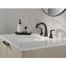 Freedom Books Broadmoor Aşağı Çekmeli Banyo Bataryası Siyah, Banyo Çekme Musluğu, Geniş Banyo Bataryası Mıknatıslı 3 Delikli, Banyo Lavabo Bataryası, Mat Siyah 35765LF-BLPD