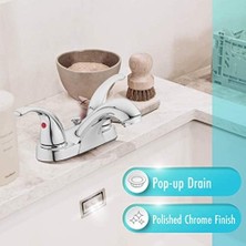Freedom Books Aqua 15-B42WP-CH-AV Iki Saplı Banyo Lavabo Bataryası, Cilalı Krom