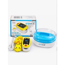 Endostall K1 Çocuk Parmak Tipi Pulse Oksimetre Şarjlı OLED Ekran Spo2 Nabız Ölçer Pediatrik Oksijen Saturasyon Ölçüm Cihazı