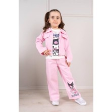 Lillypicca Kız Çocuk Kot Ceket - T-Shirt - Kot Pantolon Şık Kombin Takım