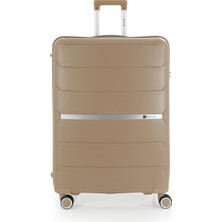 Mçs Unisex Polipropilen Lüx ve Hafif 4 Çift Tekerli 360C° Dönebilir Kırılmaz Valiz (Kabin-Orta-Büyük)