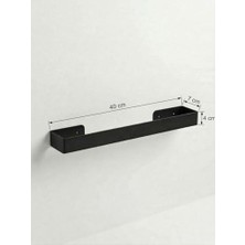 Freedom Books 40 cm Yapışkanlı Havlu Askısı Metal Havluluk Delmeden Montaj Banyo Havlu Askılığı Mutfak Havlu Tutucu Lavabo Yanı Havlu Askısı Siyah Duvar Havluluk (Siyah)