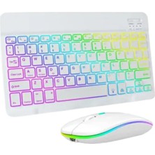 M Merc Giyim Türkçe Q Aydınlatmalı Klavye Mouse Seti Kablosuz Bluetooth Destekli