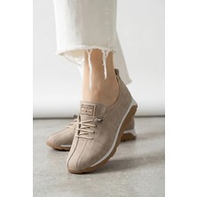 Join Polo Kadın Bej Süet Ortopedik Tabanlı Casual Günlük Ayakkabı