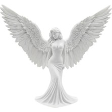 M Merc Giyim Sanatsal Melek Heykeli Kanatlı Kadın Figürlü 3D Dekoratif Biblo