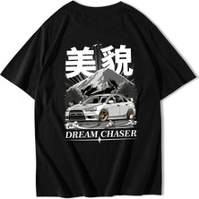 Brz Collection Unisex Oversize Dream Chaser T-Shirt Siyah