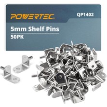 Freedom Books Powertec QP1402 5 mm Raf Mandalları 50 Adet, L Şekilli Braket Delikli Raf Pimleri Destek Kazıkları, Raflar, Mutfak Dolabı Rafı, Kitaplık, Dolap ve Mobilya, Nikel Kaplama Raf Tutucular Mandallar