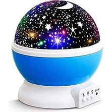 TeknoKapsül Dönen Renkli Ay Yıldızlı Gökyüzü Yansıtmalı Projeksiyon Gece Lambası Çocuk Bebek Parti Odası