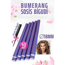 Pileli Store Turk Bumerang Sosis Bigudi Tarak Seti 18 mm Kalınlık 10 Adet