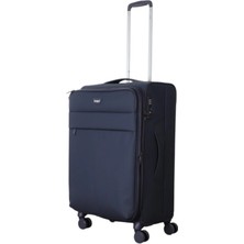 Mçs Baggaj Özel Üretim Ithal Seri Süper Hafif ve Lüx Kapağı Körüklü 360C° Döner 4 Çift Teker Kumaş Valiz