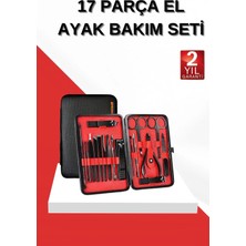 17 Parça Çok Renkli Manikür Seti El ve Ayak Bakımı Törpü Cımbız Tırnak Temizleme