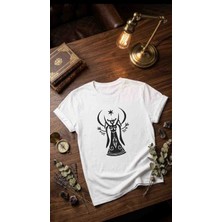 Zeda By Es Unisex Mistik Ezoterik Sembol Baskılı Bisiklet Yaka Pamuklu Tişört
