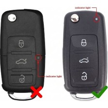 Gümrük Bey Volkswagen Jetta Polo Golf Seat Skoda Lacivert-Siyah Anahtar Kılıfı 3 Tuşlu