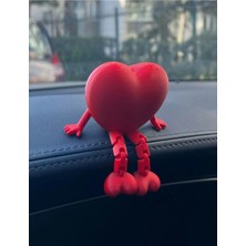 DecoVera Sevimli Kalp Ayaklı Torpido Süsü Kalp Araba Süsü - Araç Içi Aksesuar 3 Adet Aksesuarı