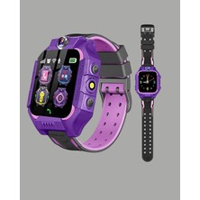 M Merc Giyim S10 Akıllı Çocuk Saati Mor Tasarım Adımsayar ve Alarm Fonksiyonlu